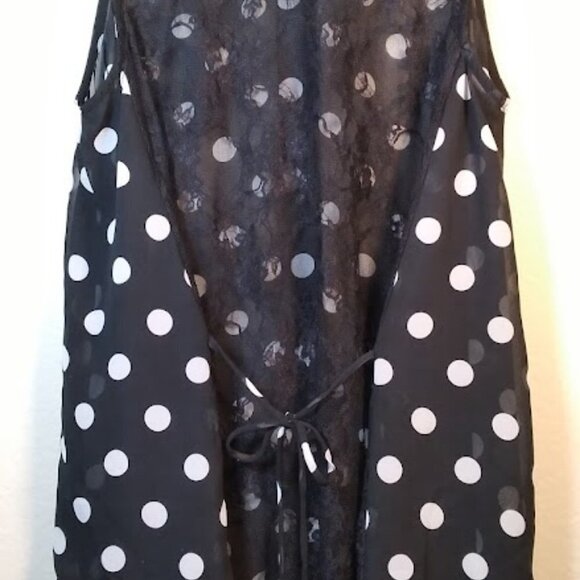 Sans Souci Women’s Black & white Polka Dot Button Down Sleeveless Top M - Picture 10 of 16